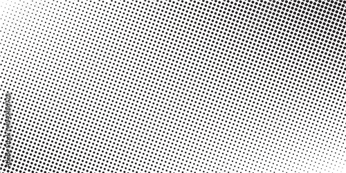 Black white dotted texture. Abstract halftone vector background. Monochrome halftone pop art design. Horizontal lines dotted gradient. Black ink dot vintage overlay. Minimal retro halftone template