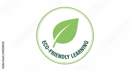 Eco friendly learning logo with green leaf and earthy theme