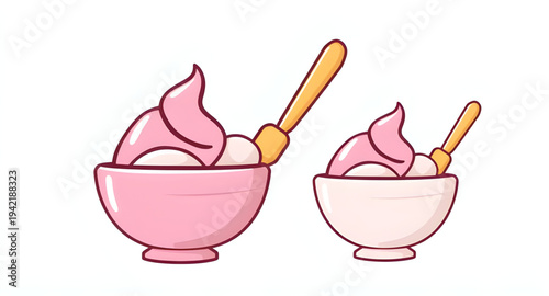 icecream, dessert, bowl, sweet, cartoon, illustration, scoop, creamy, vanilla, chocolate, strawberry, frozen, cold, treat, tasty, sugar, snack, food, dairy, yummy, delicious, sundae, topping, syrup, c