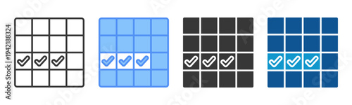 Rubric Icon Set Multiple Style Collection