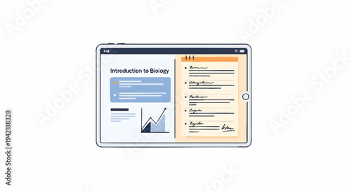 Introduction to Biology on a tablet device screen