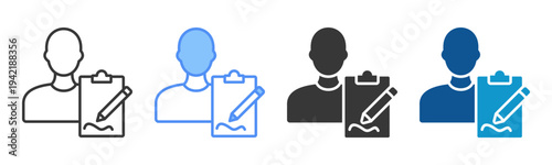 Self Assessment Icon Set Multiple Style Collection