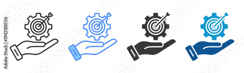 Goal Setting Icon Set Multiple Style Collection