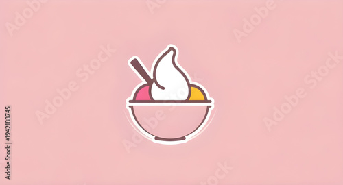 icecream, dessert, bowl, sweet, cartoon, illustration, scoop, creamy, vanilla, chocolate, strawberry, frozen, cold, treat, tasty, sugar, snack, food, dairy, yummy, delicious, sundae, topping, syrup, c