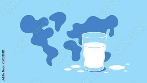 Milk glass world map global milk