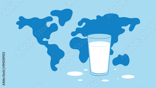 Milk glass world map global dairy