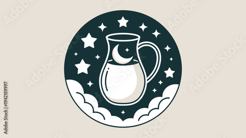 Milk jug moon stars emblem