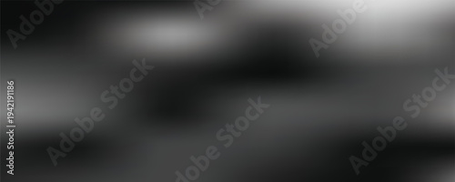 Abstract grainy black and white gradient background with soft wavy silk texture and noise effect.