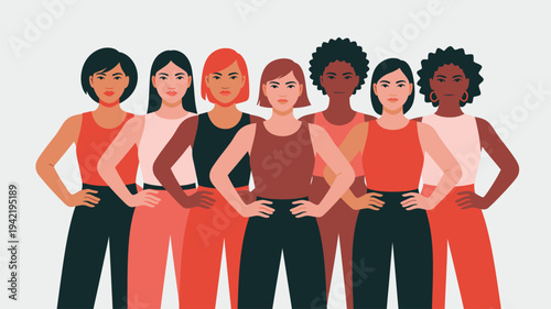 Diverse women group illustration