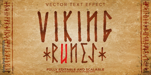 A premium Viking rune text effect with editable and scalable vector design