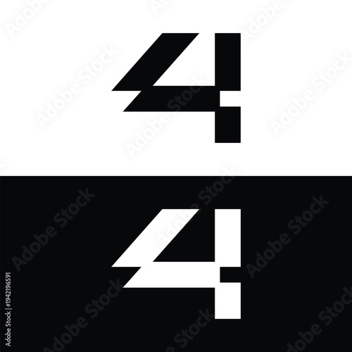 Free Download Modern minimalist number four logo design - GFXLoad