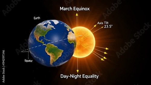 Earth Tilt Animation Explaining March Equinox and Seasonal Change