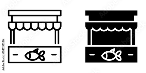 fish market icon, element icon for design branding, print, and digital media