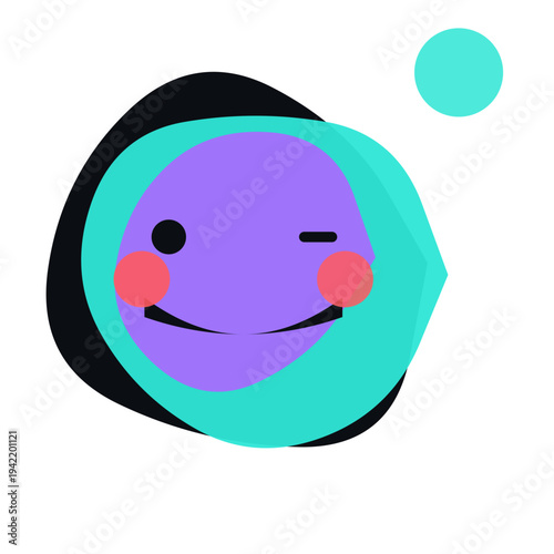 Playful Icon with abstract cheeks