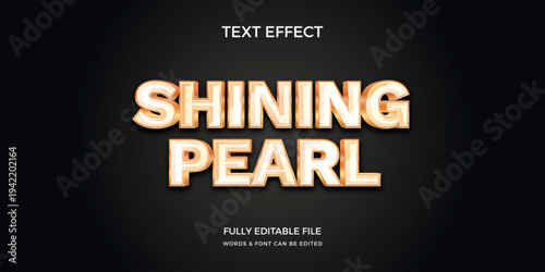 Shining pearl text effect with editable luxury shine word style