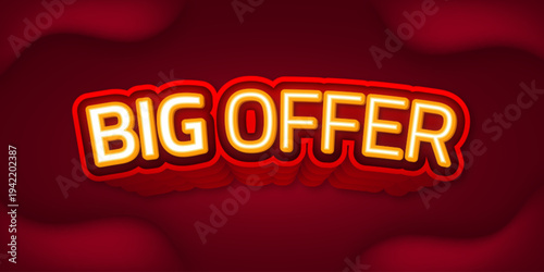 Editable text style effect with a big offer in a dark background