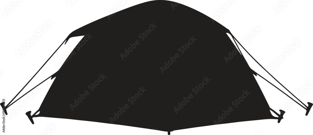 Fototapeta premium Camping Tent Silhouette Outdoor Adventure Icon