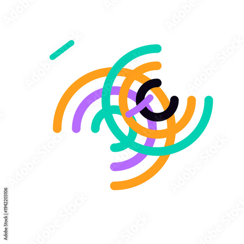 minimal Modular Spirals monoline abstract icon with knot line in dark accent palette