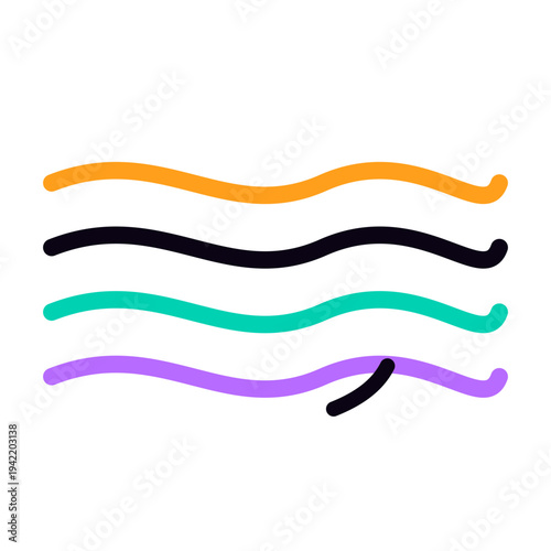 artful Wave Cascade monoline abstract icon with tilted path in dark accent palette