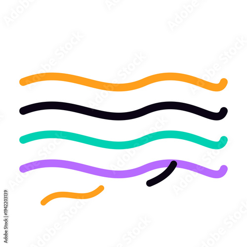 clean Wave Cascade monoline abstract icon with inner facet in dark accent palette