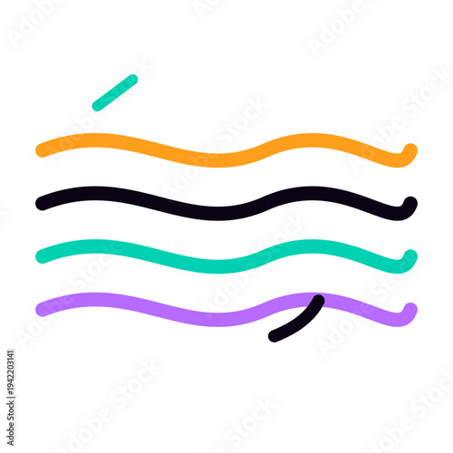 radial Wave Cascade monoline abstract icon with knot line in dark accent palette