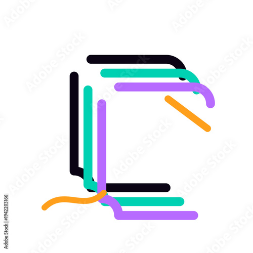 clean Portal Layers monoline abstract icon with inner facet in dark accent palette