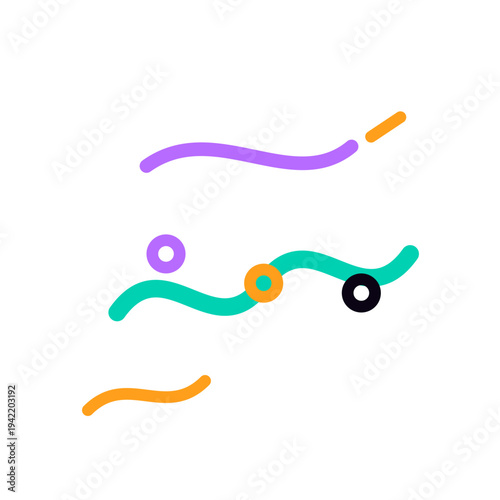 clean Memory Traces monoline abstract icon with inner facet in dark accent palette