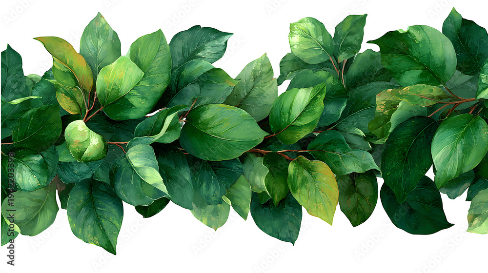 Fototapeta premium Botanical_border_made_with_curled isolated on transparent background
