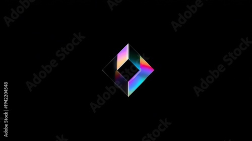Holographic Geometric Sticker Reflecting Full Spectrum Color