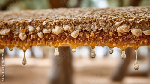 Fresh Honeycomb Dripping Golden Sweetness