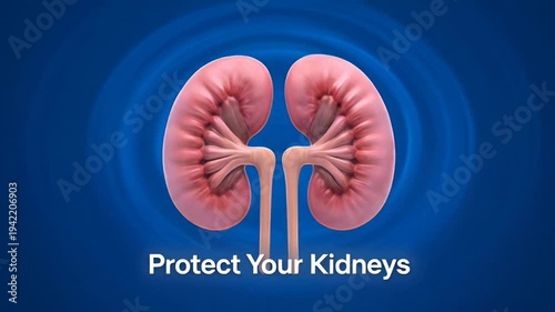 Human Kidneys Pulsating with Vital Energy for World Kidney Day Awareness