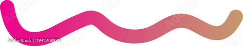 described features a wavy line that transitions in color from magenta to pink and finally to pale brown. This gradient creates a sense of fluidity and movement, as the smooth curves of the line sugges