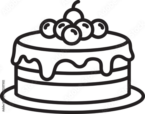 Delicious three layer cake with berries on three layers dessert sweet