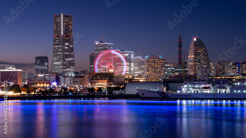 Εκτύπωση καμβά Yokohama Minato-mirai city view at night