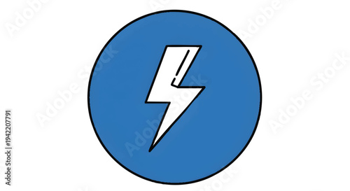 Electricity symbol on blue background