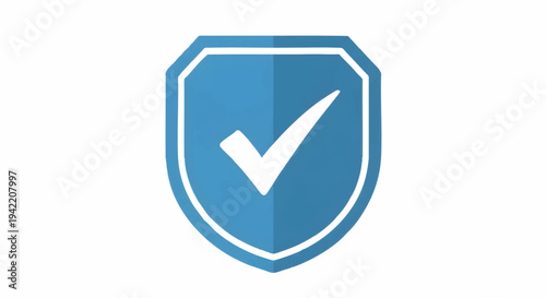 Blue shield icon with white checkmark symbol