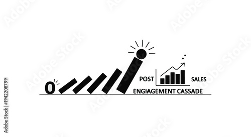 Social media engagement and sales growth concept