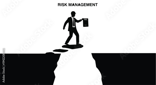 Businessman navigating risk management concept