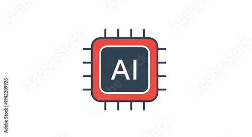 Artificial Intelligence chip icon representing advanced technology and digital innovation for modern applications