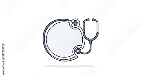 Stethoscope Icon Representing Healthcare and Medical Diagnostics. Vector Icon. EPS Editable