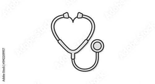 Stethoscope Medical Instrument For Health Assessment. Vector Icon. EPS Editable