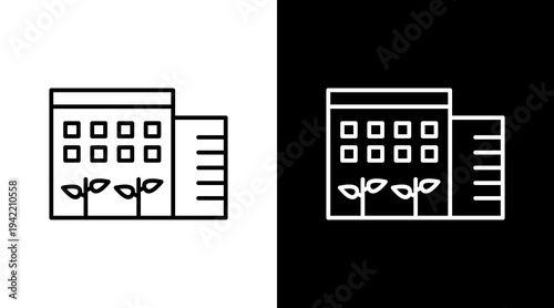 Urban Gardening Outline White Icon Set Design