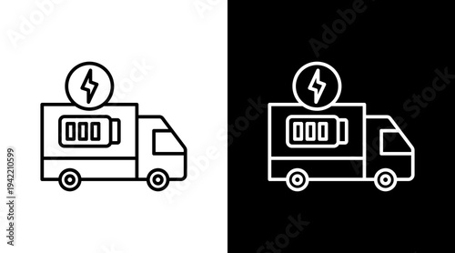 Eco Transportation Outline White Icon Set Design