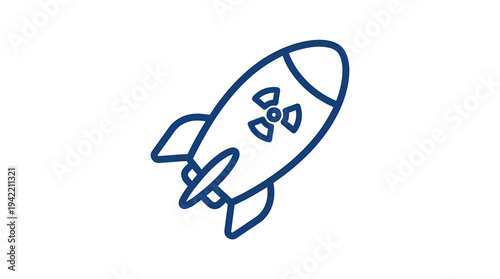 Minimal Blue Rocket Icon for Technology and Innovation. Vector Illustrations. EPS Editable