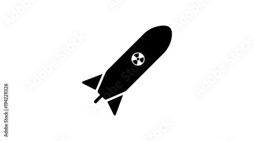 Minimal Rocket Silhouette Icon for Space Technology and Exploration. Vector Illustrations. EPS Editable