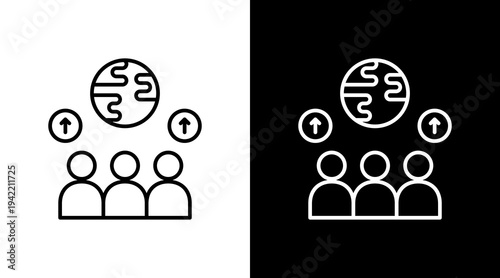 Community Participation Outline White Icon Set Design
