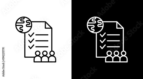 Civic Duty Outline White Icon Set Design