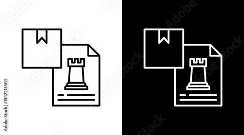 Brand Strategy Outline White Icon Set Design