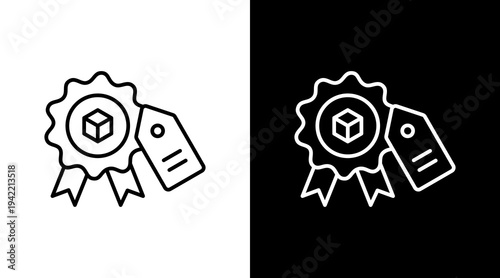 Brand Identity Outline White Icon Set Design