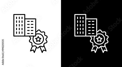 Corporate Branding Outline White Icon Set Design